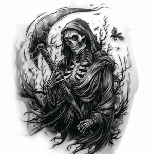 grim-reaper tattoo design ideas glowing skeletal hands meaning strength