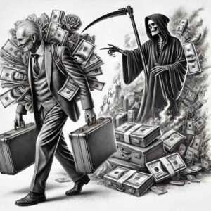 grim-reaper tattoo design ideas Surrealism melted shapes spiritual for lower leg