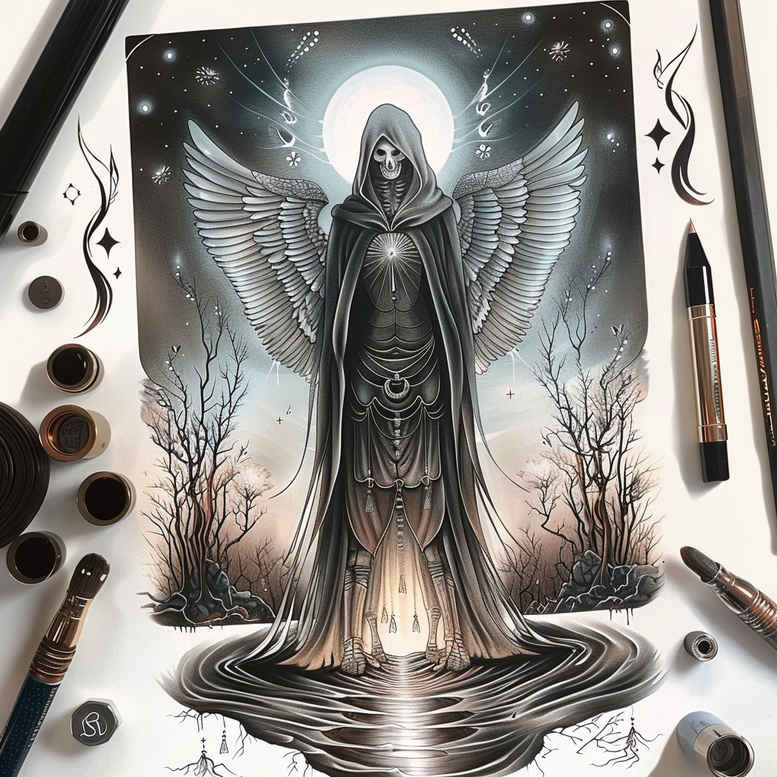 grim-reaper tattoo design ideas Surrealism symbolic symbolic death stands for endurance