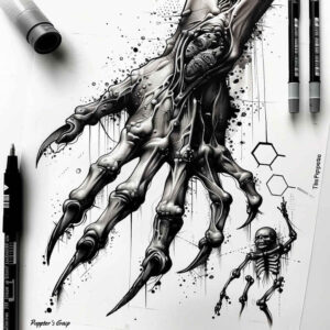 3d-effect-hands – tattoo design ideas free ai generated – neotraditional-structured-design – for-forearm – Gallery: hands-inkby-ai