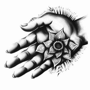 artistic-hands – tattoo design ideas free ai generated – neotraditional-gradient-fills – for-lower-back – Gallery: hands-inkby-ai