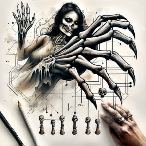 artistic-hands – tattoo design ideas free ai generated – surrealism-unearthly – for-temple – Gallery: hands-inkby-ai