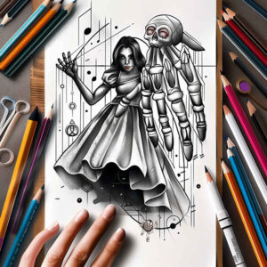 geometric-hands – tattoo design ideas free ai generated – neotraditional-rich-blacks – for-fingers – Gallery: hands-inkby-ai
