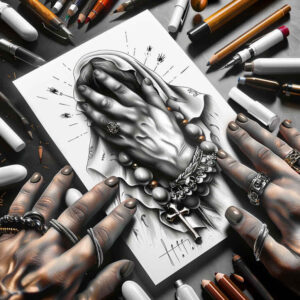 hands-in-motion – tattoo design ideas free ai generated – neotraditional-clean-lines – for-hip – Gallery: hands-inkby-ai