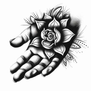 hands-tattoo – tattoo design ideas free ai generated – surrealism-chromatic-flux – for-upper-chest – Gallery: hands-inkby-ai
