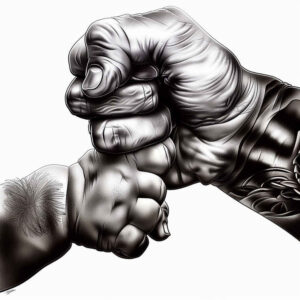 hands-with-detail – tattoo design ideas free ai generated – surrealism-ethereal-glow – for-upper-thigh – Gallery: hands-inkby-ai