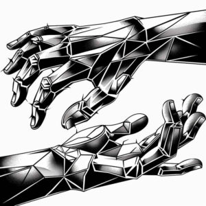 hands-with-lines – tattoo design ideas free ai generated – neotraditional-vivid-detail – for-knee – Gallery: hands-inkby-ai