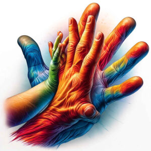 hands-with-lines – tattoo design ideas free ai generated – surrealism-fluid-forms – for-forearm – Gallery: hands-inkby-ai