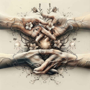 hands-with-pattern – tattoo design ideas free ai generated – realism-ink-layering – for-shoulder – Gallery: hands-inkby-ai