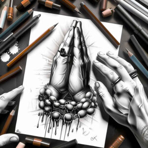 hands-with-strokes – tattoo design ideas free ai generated – realism-tonal-depth – for-hip – Gallery: hands-inkby-ai