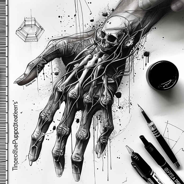 hands tattoo design ideas light play detailed anatomy determination and power