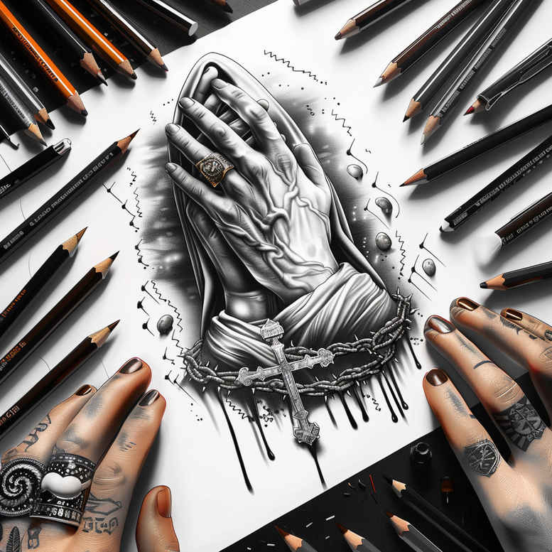 hands tattoo design ideas intricate hand lines for lower leg
