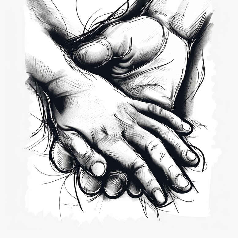 hands tattoo design ideas realistic texture holding for chest