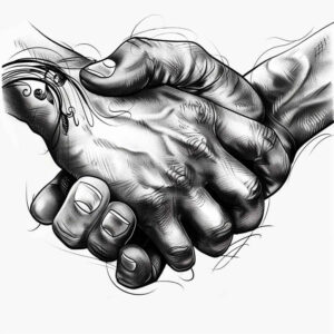 hands tattoo design ideas Surrealism fantasy-inspired interaction embodying strength