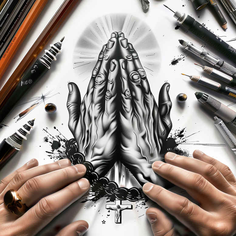 hands tattoo design ideas Realism precise anatomy strong for collarbone