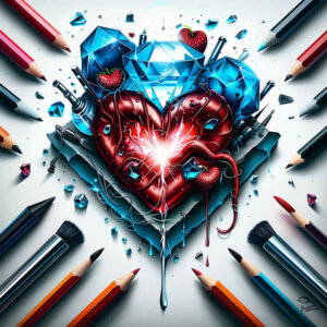 artistic-heart – tattoo design ideas free ai generated – neotraditional-dynamic-color – for-back-of-neck – Gallery: hearts-inkby-ai