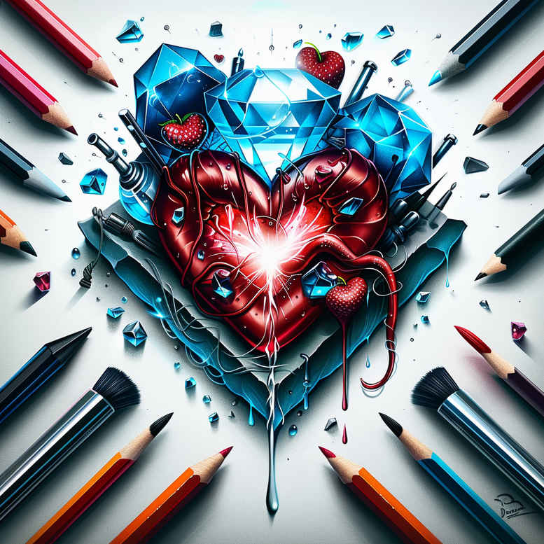 artistic-heart – tattoo design ideas free ai generated – neotraditional-dynamic-color – for-back-of-neck – Gallery: hearts-inkby-ai