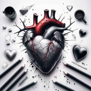 heart-with-crown – tattoo design ideas free ai generated – neotraditional-refined-lines – for-shoulder-blade – Gallery: hearts-inkby-ai