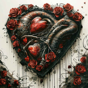 heart-with-flames – tattoo design ideas free ai generated – realism-depth-shading – for-upper-thigh – Gallery: hearts-inkby-ai