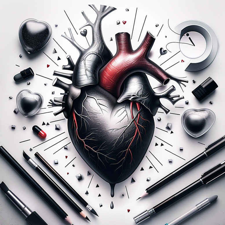 heart-with-glow – tattoo design ideas free ai generated – surrealism-vibrant-contrasts – for-toe – Gallery: hearts-inkby-ai