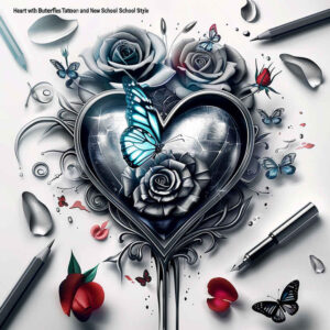 heart-with-initials – tattoo design ideas free ai generated – neotraditional-clean-lines – for-outer-arm – Gallery: hearts-inkby-ai