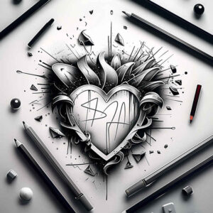 heart-with-leaves – tattoo design ideas free ai generated – realism-sharp-focus – for-sternum – Gallery: hearts-inkby-ai