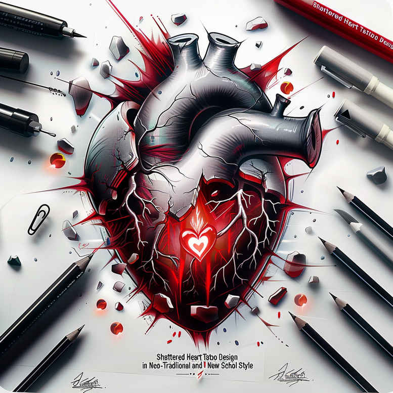 heart-with-light-effect – tattoo design ideas free ai generated – neotraditional-classic-shading – for-foot – Gallery: hearts-inkby-ai