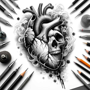heart-with-light-effect – tattoo design ideas free ai generated – neotraditional-vibrant-palette – for-hand – Gallery: hearts-inkby-ai