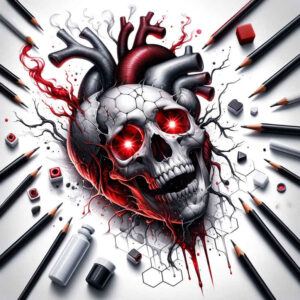 heart-with-line – tattoo design ideas free ai generated – surrealism-fantastical – for-shoulder-blade – Gallery: hearts-inkby-ai