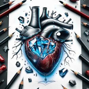 heart-with-shading-realistic – tattoo design ideas free ai generated – neotraditional-bold-texture – for-scapula – Gallery: hearts-inkby-ai