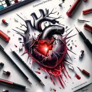 heart-with-shadow – tattoo design ideas free ai generated – realism-natural-finish – for-scapula – Gallery: hearts-inkby-ai