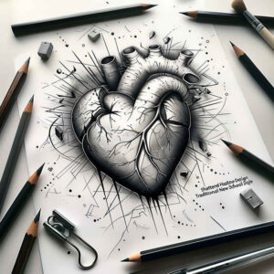 minimalist-heart – tattoo design ideas free ai generated – neotraditional-refined-detail – for-forearm – Gallery: hearts-inkby-ai