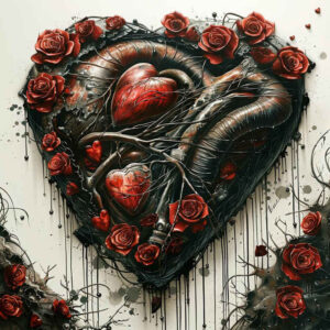 hearts tattoo design ideas rich blacks bleeding for upper arm