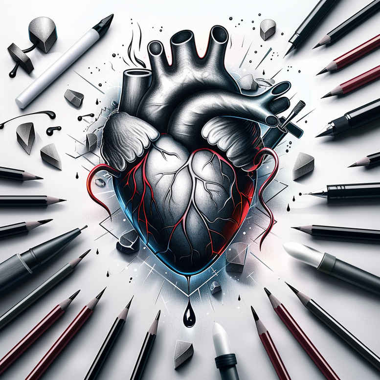 hearts tattoo design ideas Surrealism metamorphosis broken for heel