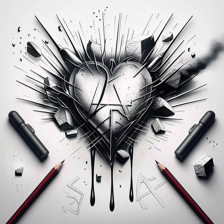 hearts tattoo design ideas Realism color precision delicate lines stands for determination