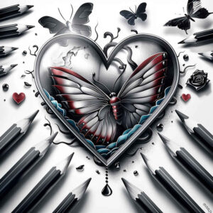 hearts tattoo design ideas Surrealism enigmatic light flame stands for strength