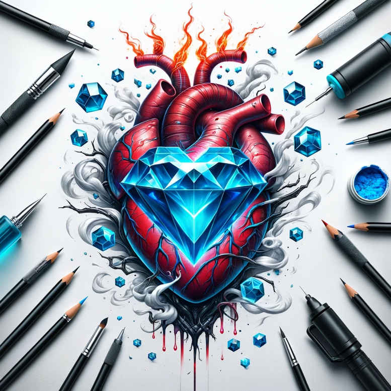 hearts tattoo design ideas vivid hues intricate for side torso