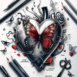 hearts tattoo design ideas realistic layered for nape
