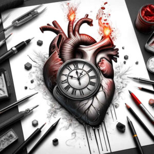 hearts tattoo design ideas color richness layered symbolising courage