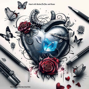 hearts tattoo design ideas Surrealism timeless love symbol shows courage