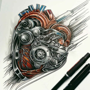hearts tattoo design ideas Realism realistic wrinkles passion for outer arm