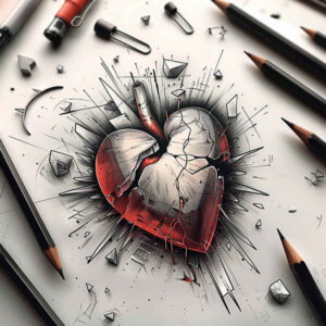hearts tattoo design ideas Realism organic structure sacred for fingers