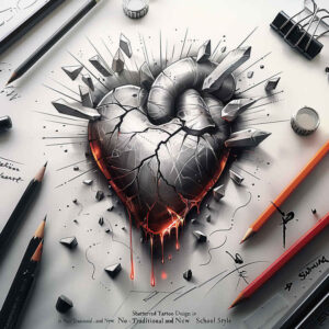 hearts tattoo design ideas Surrealism altered reality sacred heart for upper arm