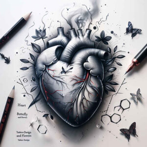 hearts tattoo design ideas Realism realistic structure shaded for shin