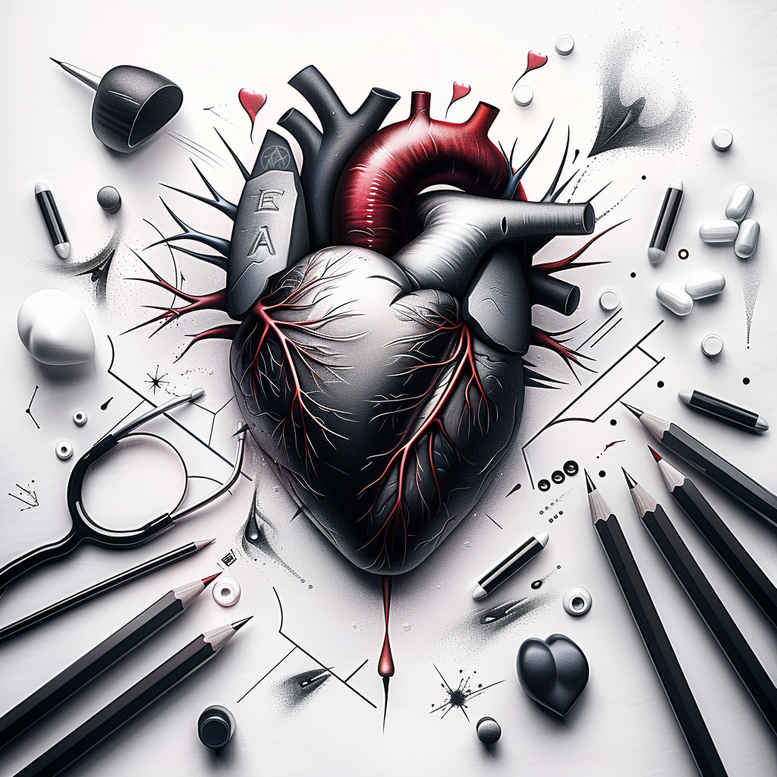 hearts tattoo design ideas esoteric symbolism shaded represents courage