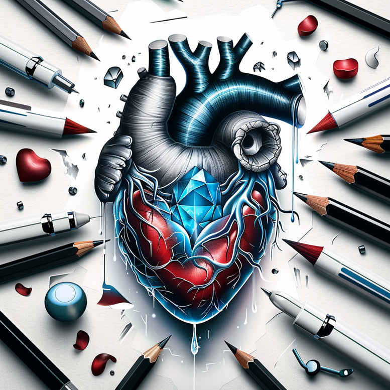hearts tattoo design ideas vivid gradients tribal stands for courage