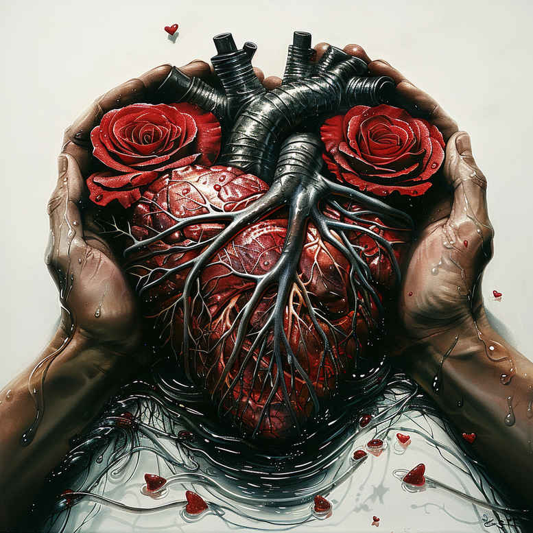 tattoo-heart – tattoo design ideas free ai generated – realism-skin-texture – for-full-back – Gallery: hearts-inkby-ai