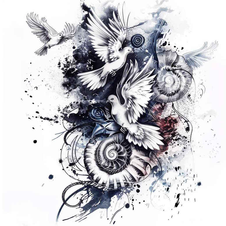 divine-spirit-earth – tattoo design ideas free ai generated – realism-glowing-edges – for-side-torso – Gallery: holy-spirit-inkby-ai