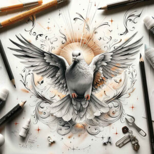 divine-spirit – tattoo design ideas free ai generated – neotraditional-strong-contrast – for-upper-shoulder – Gallery: holy-spirit-inkby-ai