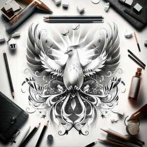 for-women – tattoo design ideas free ai generated – neotraditional-clean-fill – for-upper-arm – Gallery: holy-spirit-inkby-ai